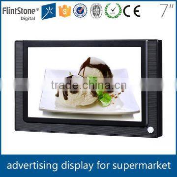 Flintstone 7" digital display screen supermarket, pos lcd advertising screen with motion sensor