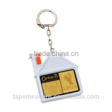 1m/2m stainless mini house shape keychain manufacturer brand promotional gifts ruler with company Logo or Name