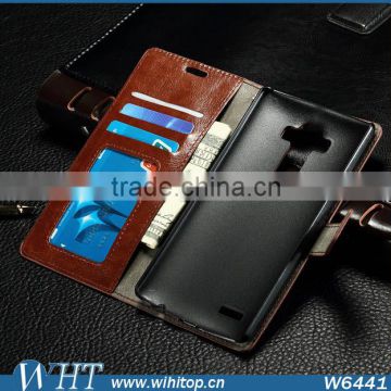 Luxury Mobile Card Slot Flip PU Leather Case for LG G4