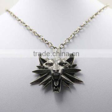 Hot Sale Game Retro Jewelry The Witcher 3 Wolf Head Pendant Necklace photo-5