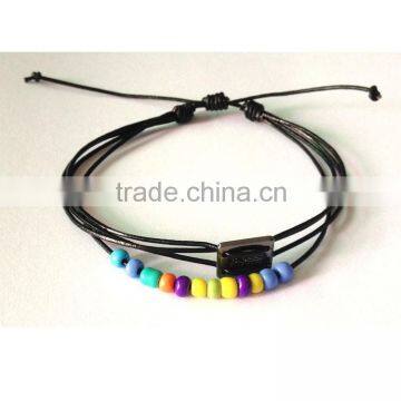 Promotion Gifts with customer's logo handmade bracelets with palstic beads