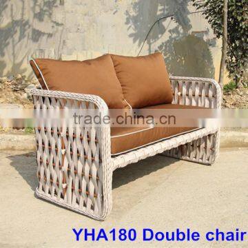 ALUMINIUM WIDE WICKER DOUBLE LOVE SOFA