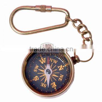 BRASS COMPASS KEYCHAIN - BRASS COMPASS KEYRING