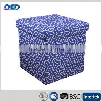 Square Foldable Storage Ottoman for Living Room