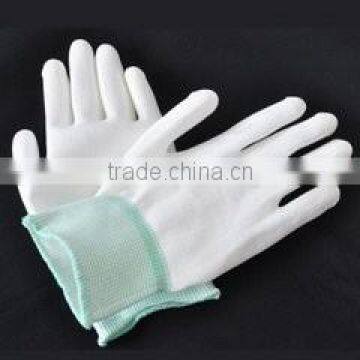 Sales Well White With Green PU Coated Labor Gloves in China photo-5