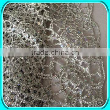 90"*90" SQUARE SILVER TABLE OVERLAY /90"*90" SILVER CHEMICAL EMBROIDERY TABLE OVERLAY Quality Choice photo-2