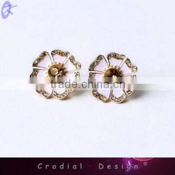 2014 Cheap Wholesale Lovely Jewelry Small White Flower Stud Earrings For Girls Jewelry