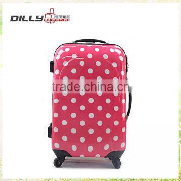 eniment promotional printed trolley abs luggage with spinner wheels for travel