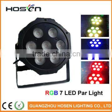 waterproof 7pcs*3W RGB 3in1 dj/disco par light LED flat par light/led par can light for stage lighting