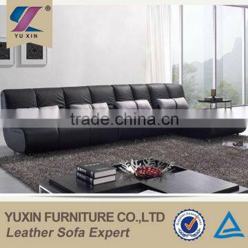 high quality small black cow leather sofa