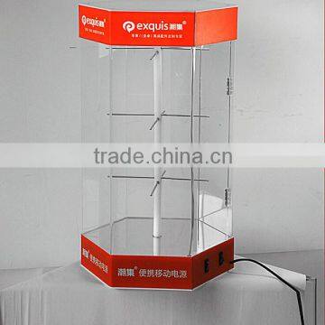 Manufacturing high quality acrylic rotatable showcase