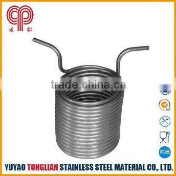 stainless steel coiled tube for beverage cooling.