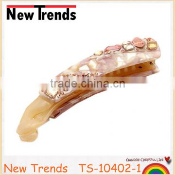 Wholesale luxury Korean fancy rhinestone banana clip large crystal hair clip