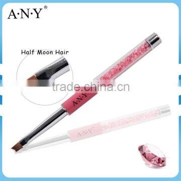 ANY Professional Nail Art French Nails Painting Pink Rhinestone UV Gel Brush Smile Nails