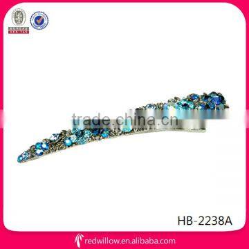 Australia popular fascinate blue crystal stone beak hair clips