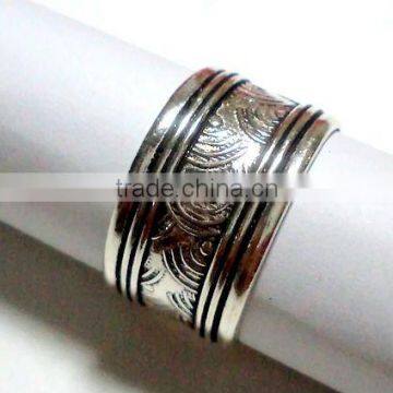 Oxidised Broad 925 Solid Sterling Silver Ring, Men 925 Sterling Silver Ring, Designer Plain Silver Ring