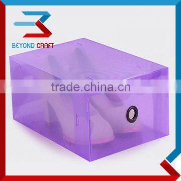 foldable stackable plastic high heel shoe box with dividers