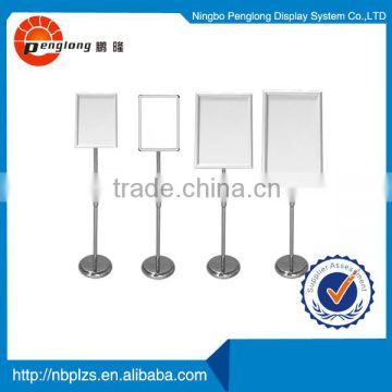 Snapframe Adjustable Lobby Stand Chrome A3 Floor Stand