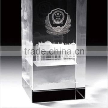 Custom building crystal gift with 3d laser engraving technology