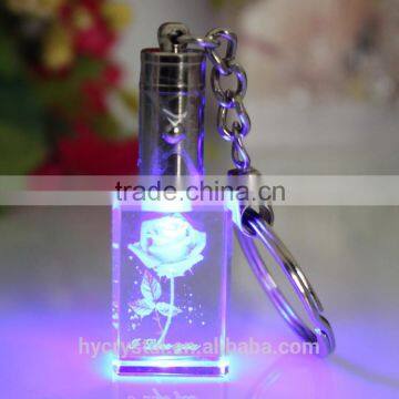 Custom Cheap Clear Crystal Glass Emoji Led Reflective Keychain photo-2