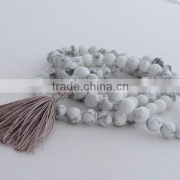 White Howlite Mala - 8mm : Wholesale Gemstone Mala