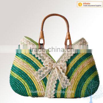 colorful and elegant straw handbag in cheap price, small MOQ