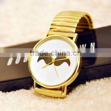 russian gold watch metal mustache man watch