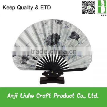 Beautiful lady Cloth Bamboo Fan black fan