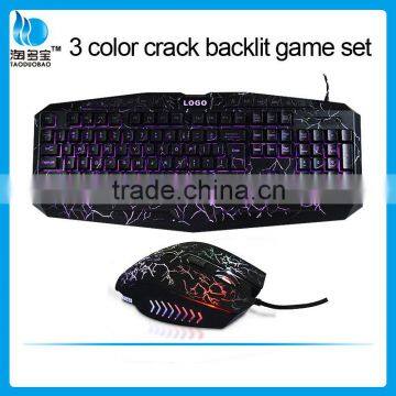Trade Assurance colorful mouse Crack Led backlit keyboard and mouse