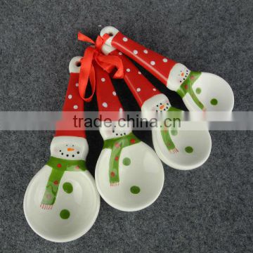 christmas snowman ceramic measuring spoon