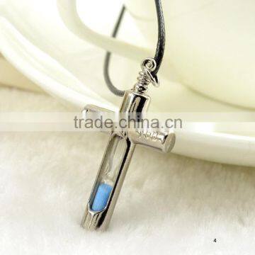Fashion Jewelry High Quality Metal Hollow Shaped Hourglass Tube Pendant Stainless Steel Necklace photo-5