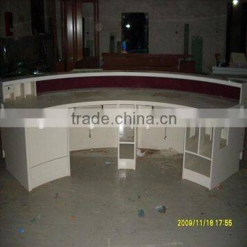 semicircular front desk for reception