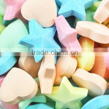 Great-tasting mixed fruity start and heart shape press candy