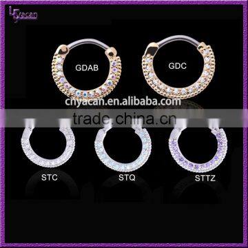 Attractive design Round Paved Gems septum piercing