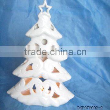 Christmas tree white candle holder for Christmas