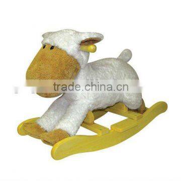 Plush sheep baby Rocking Horse lamb Musical Rocker New cute and beautiful wooden rockers