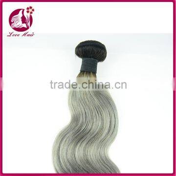 Unprocessed 7a Chinese Gold Vender Straight 1b Grey Ombre 100 Human Hair for Sale photo-2