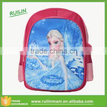 Stereoscopic 3D Frozen cartoon Elsa pattern School bag 600D Polyester Kids School Backpack