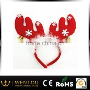 Christmas Deer Ears Headband With Fur And Bells