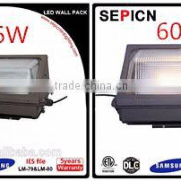 Hot selling led wall pack light 40w with DLC and ETL listed for US market