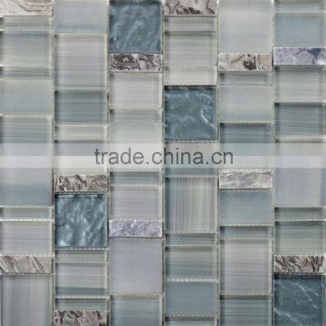 glass mix marble mosaic tiles, art design mosaic tile, modern house mosaics(PMH067)