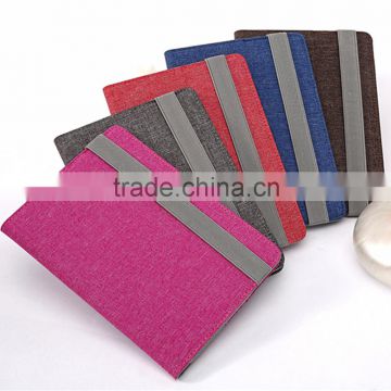 Custom design Stand knitting cotton linen pu leather case cover for 7.85inch tablet