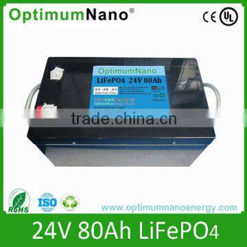 High Quality Deep Cycle 24V 80Ah LiFePO4 Battery