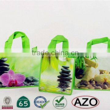 reusable recycle pp non woven material bag with film for shopping