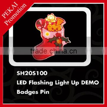 LED flashing christmas pins plastic blinking led pins