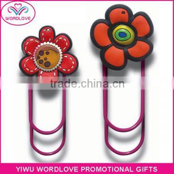 eco friendly custom 3D design PVC magnetic bookmark clips for kids