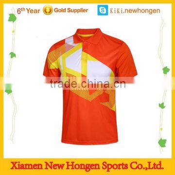 NHETB-4023 high quality polyester fabric men's badminton polo jersey