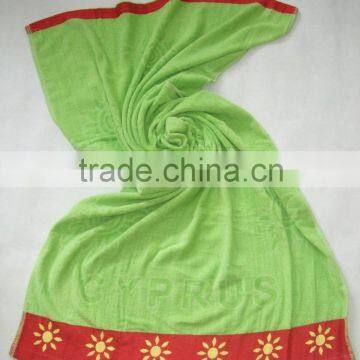 velour 100% cotton reactive printed beach towel for wholesale