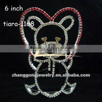 Bear with heart Valentine's day pageant tiara
