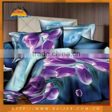 Fashion Home Soft Printed Silk Bedding Set photo-4